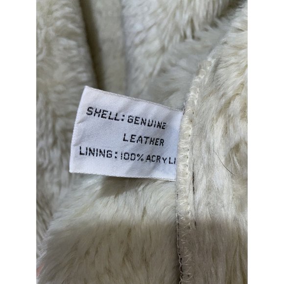 Contempo Casuals Vintage VTG 90s Brown Leather & Shearling Jacket Womens Size S - Picture 8 of 9